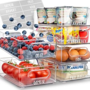 Kühlschrank Organizer 6er Set mit 16 Aufkleber Aufbewahrungsbox
