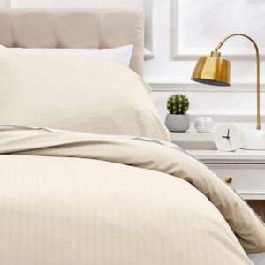 2-teiliges Deluxe-Mikrofaser-Bettwäsche-Set Beige, gestreif