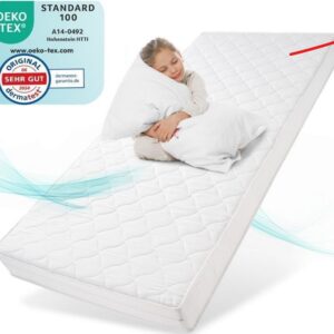 Kindermatratze 90x200 cm H2, Oeko Tex 100 Zertifiziert