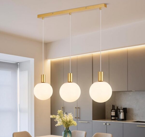 Hängeleuchte E27 Gold 3 Flammig Höhenverstellbar