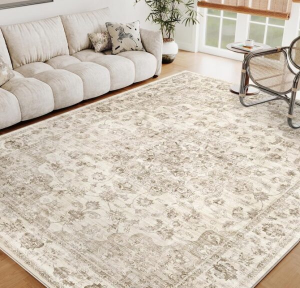 Beige Waschbarer Teppich Wohnzimmer 160x230cm