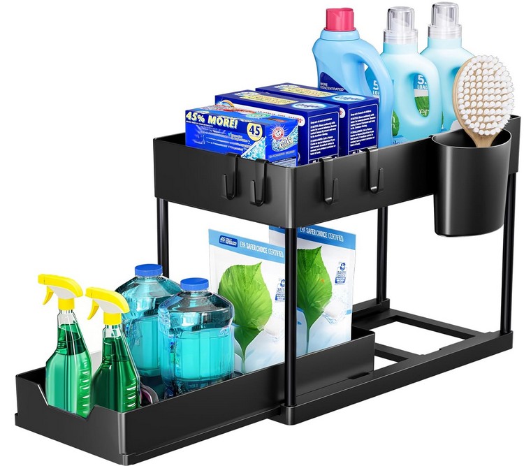 Unter Waschbecken Regal Spülschrank Organizer, 2 Etagen Standregal