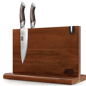 Doppelseitiger Messerblock Magnetisch mit Schärfer Akazienholz
