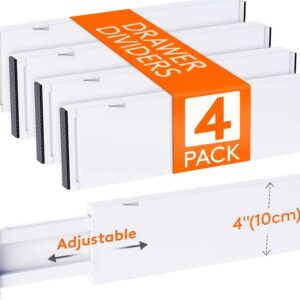 Verstellbar Schubladen Trenner Ordnungssystem 4 Set 34–50cm