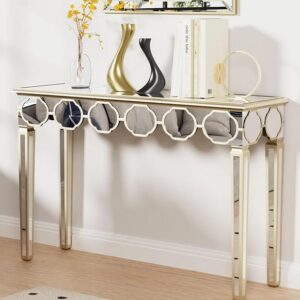 Konsolentisch Schmal Gold 120×35×76 cm Luxus Design