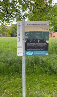 Informationstafel am Evolutionsweg als Ausflugsziel in Köln und NRW